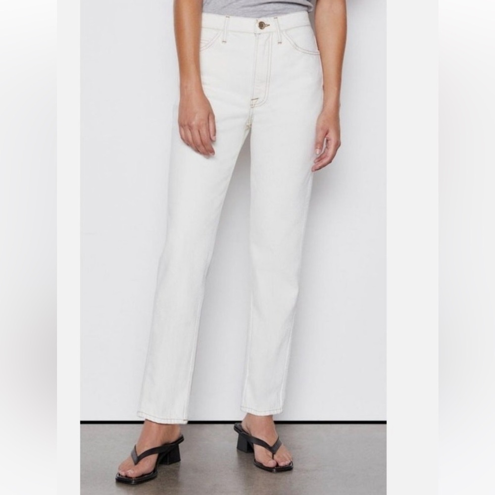 Frame Denim Cream High Rise Jeans